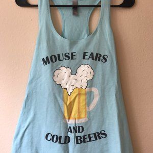 Mouse Ears, Cold Beers Blue Tank Top